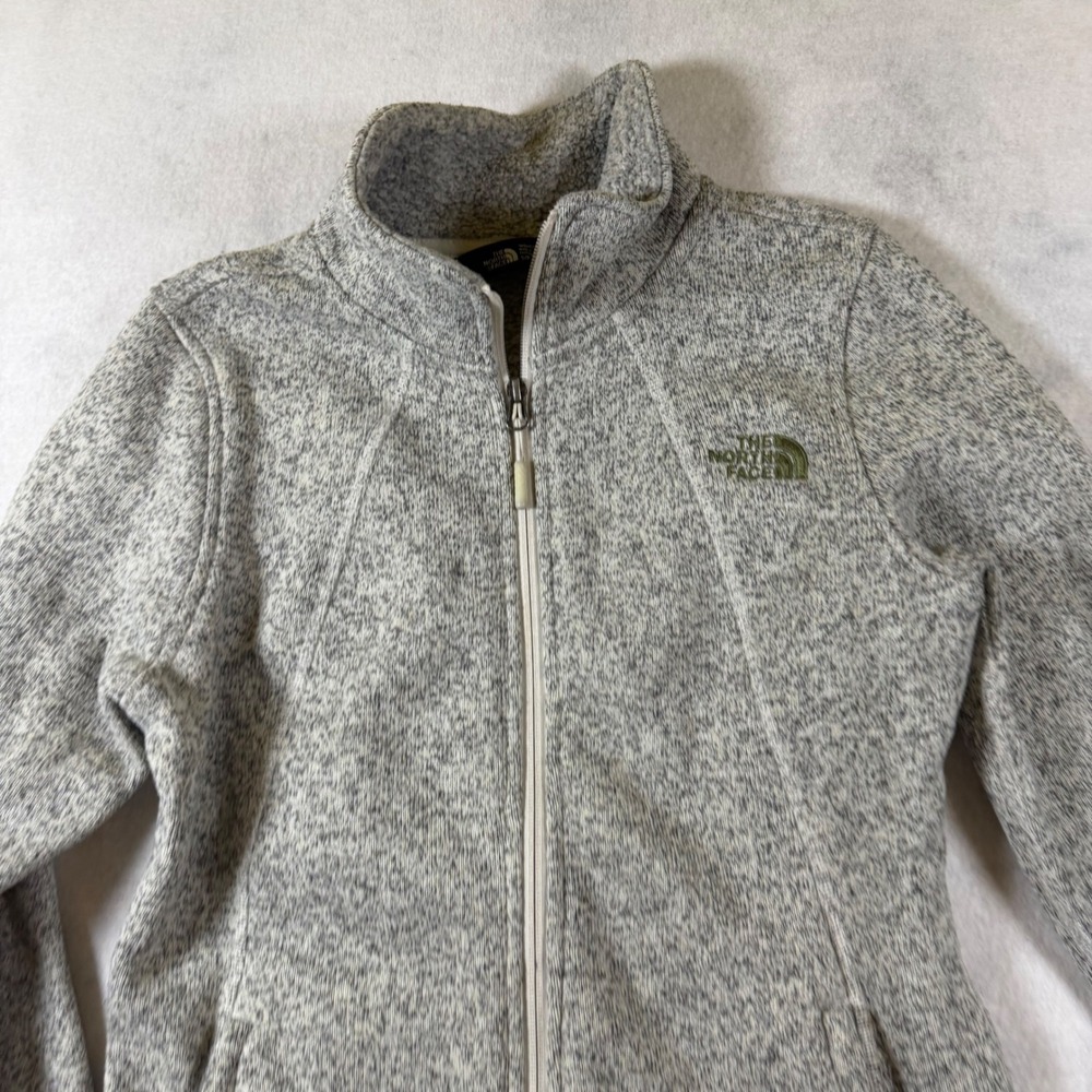 The North Face Womens Crescent Full‎ Zip Fleece Jacket Grey Heather Small S